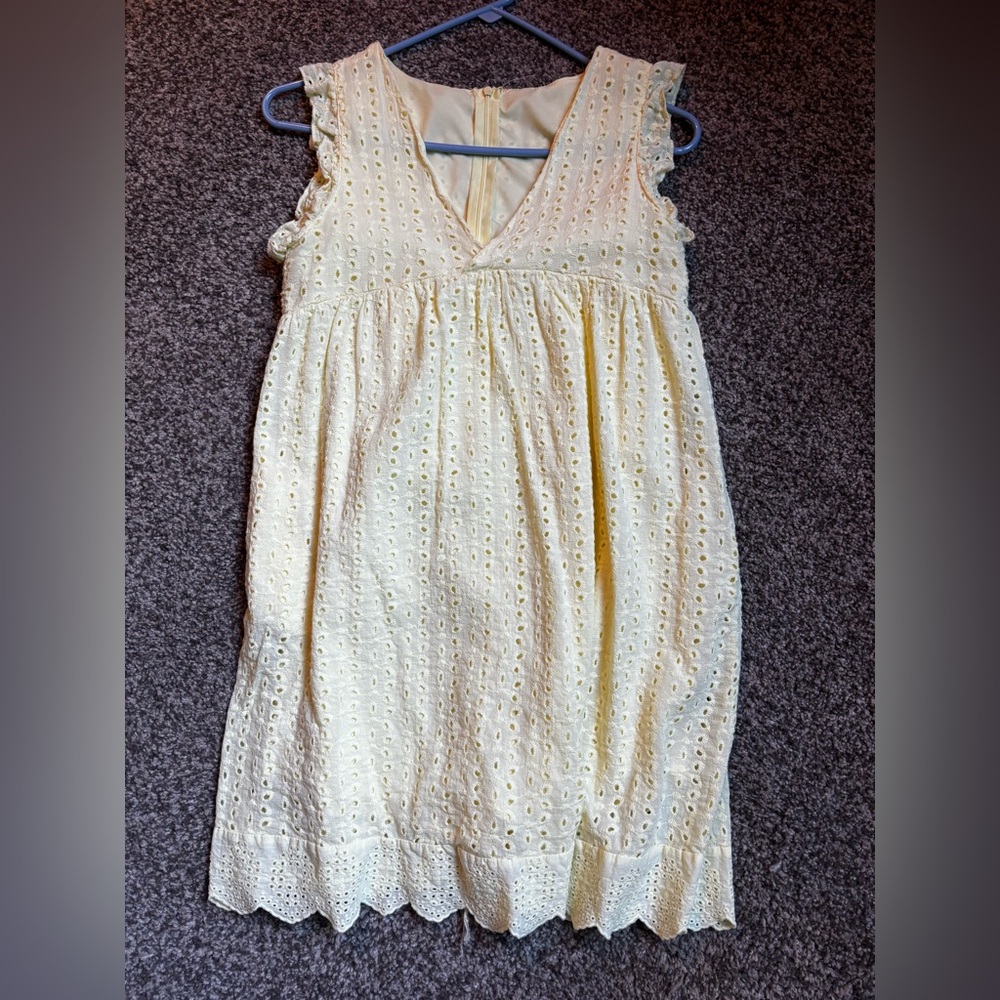 Elegant Cream Eyelet Midi Dress